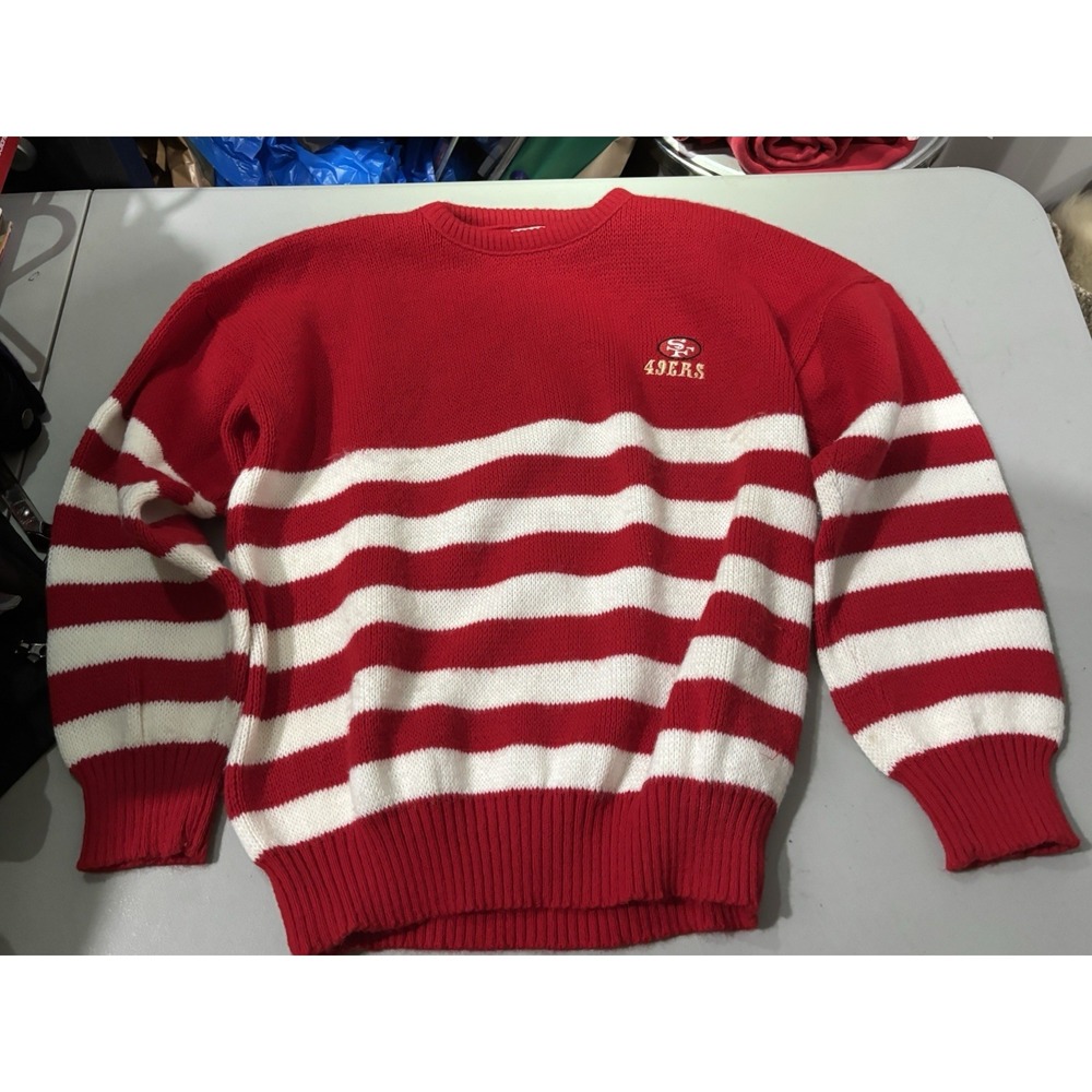 Vtg Brandon San Francisco 49ers‎ Sweater Red Knit Stripe M USA